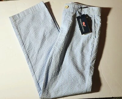 Vineyard Vines Seersucker Breaker Pants Ocean Breeze Boys Size 14 Striped Blue - Image 1 of 4