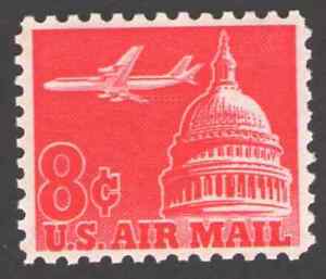 US. C64a. 8c. Jet over Capitol, Tagged. Mint. NH. 1963