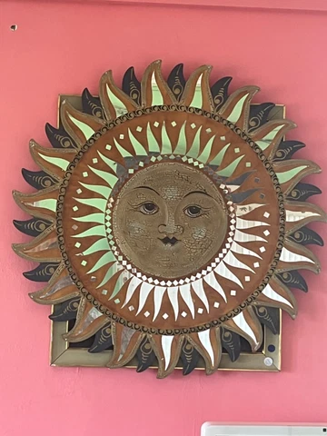 Vintage Sun Mandala hanging mirror Cover