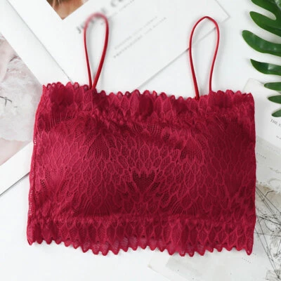 Chest Wrap Lace Bra TubeTop Women's Bralette Underwear Solid Padded Wirele # - Image 1 of 4