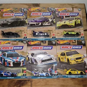 Hot Wheels Race Day Car Culture 6 Car Set Real Riders FPY86 977D WITH CHASE CAR - Picture 1 of 7