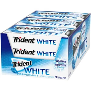 CHICLE Trident menta blanca - Pack de 9 - Sin azúcar - 16 CUENTAS - Imagen 1 de 6