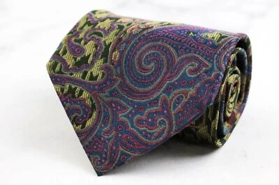 GIANNI VERSACE Corbata Rara Multicolor Paisley Pata de Gallo Seda Italia K2859 Foto 1 de 4