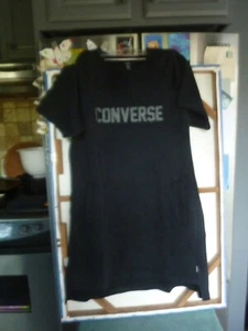 Converse Black Crew Neck Raglan Sleeve Sweatshirt Dress Wmn. SZ. L NWOT - Picture 1 of 3