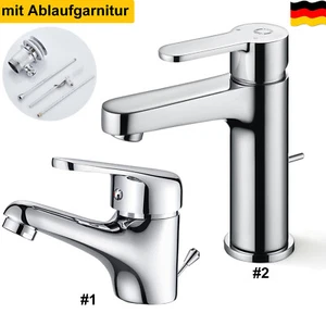 Waschtischarmatur mit Ablaufgarnitur Waschbecken Wasserhahn Mischbatterie Bad - Bild 1 von 43