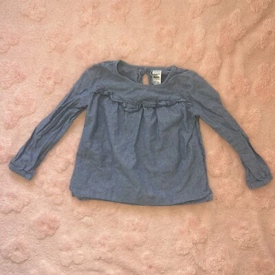 Camisa Top Carter’s Niñas Talla 4T 4A Azul Denim Manga Larga Informal Escuela Juego Foto 1 de 4