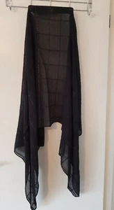 Black With Square Detail Scarf - Picture 1 of 2