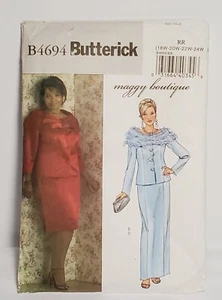 Butterick B4694 Maggy Boutique Jacket-Skirt variations Pattern Sz 18W-24W UNCUT  - Picture 1 of 5