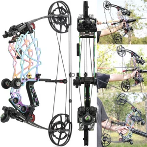 24" Compoundbogen Bogenschießen 40-75lbs Bogenschießen Dual-Use Jagdbogen RH LH - Picture 1 of 18