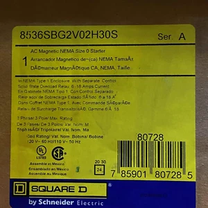 Square D 8536SBG2V02H30S GRÖSSE 0 STARTER 120V NEMA1 NEU IM KARTON VERSANDBEREIT - Bild 1 von 1