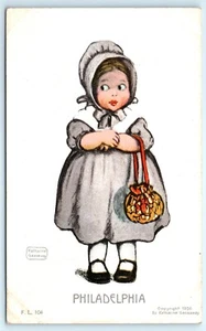 Postkarte Halloween Jack-O-Lantern Tasche A/S Katharine Gassaway Philadelphia 1906 - Bild 1 von 3