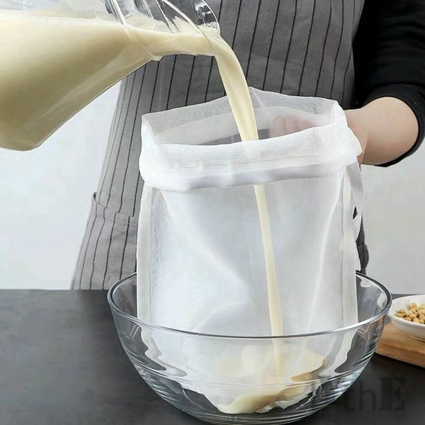 Reusable Nut Almond Milk Strainer Bag Tea Coffee Cotton Filter Strainer BJO Photo Related