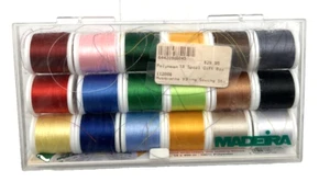 18 Spools Madeira Polyneon Machine Embroidery & Quilting Thread 8045 41 Wt Used - Picture 1 of 9