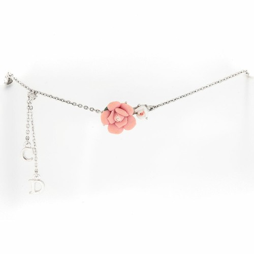 Collier Kette von Christian Dior mit Rosen und Kristallen (22265)