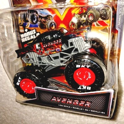 MONSTER JAM "AVENGER"  NEW CHEVY MONSTER TRUCK/CAR with BARREL & POSTER - Image 1 of 2