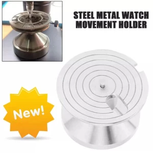 Stahl Metall Uhrwerk Halter Sockel Ständer Uhrmacher Reparatur Werkzeug Teile - Bild 1 von 12