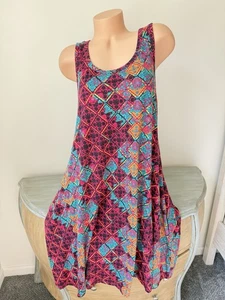 SOFT SURROUNDINGS Santiago Dress Sz XL Sleeveless Scoop Neck Hi Lo Midi Pockets - Picture 1 of 8
