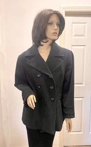 Abrigo De Colección St John's Bay Para Mujer Guisante Talla Grande Gris Mezcla de Lana Doble Pecho Y2K - Imagen 1 de 22