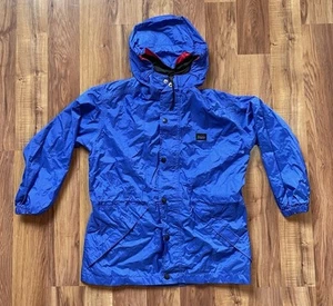 Vintage 90s REI Blue Windbreaker Rain Jacket Coat Zip Snap Kids Size Medium - Picture 1 of 11
