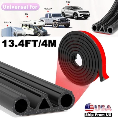 Truck Pickup Tonneau Cover Seal Adhesive Tailgate Seal, Automotive 13.1FT Black - Image 1 of 4