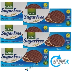 Gullon Sugar Free Dark Choc Digestive Biscuits 270g x 5pack Healthy Snack Cookie - Picture 1 of 2