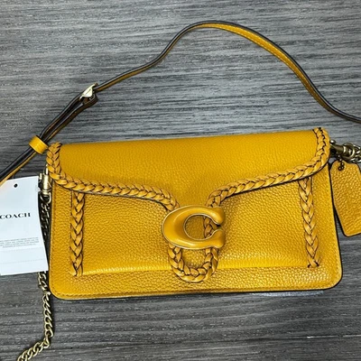 Bolso sin asas Coach con cadena atigrada con trenza en cuero BUTTERCUP CJ863 Foto 1 de 4