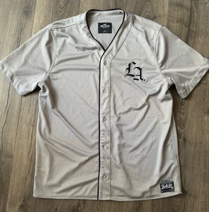 HOLLISTER Mens Size XL Los Angeles California Baseball Jersey Gray - Picture 1 of 9