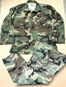 US Army Woodland Camo Uniform Set Large Shirt Hose Hot Weather BDU - Bild 1 von 7
