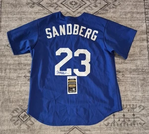 RYNE SANDBERG Autographed Signed Chicago Cubs Majestic Jersey Size XL JSA COA - Picture 1 of 3