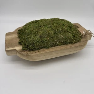 New Mud Pie Preserved Moss Handle Pot Moss Wood Bowl, Natural Decorative Dough - Picture 1 of 7