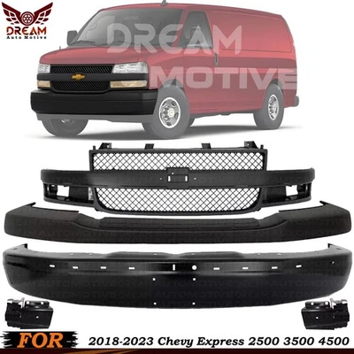 Front Bumper Primed & Brackets Kit For 2018-2023 Chevy Express 2500 3500 4500 — 第 1/4 张图片