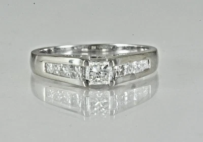 .69 ctw Princess Diamond w/ Accents Engagement Ring 14k White Gold Lot 8 - Image 1 of 4