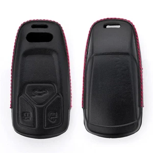 Leather Key Shell Cover With Keychain For Audi A4 A5 S5 Sportback SQ5 Q5 Q7 TT - Picture 1 of 11