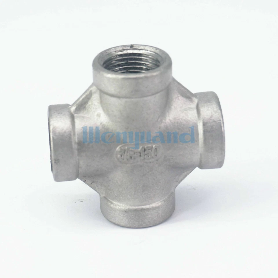 Conector cruzado de 4 vías 3/8" BSP hembra 304 SS montaje de tubería agua Foto 1 de 4