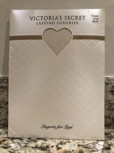 Victoria’s Secret Lasting Luxuries Cream Sheer Thigh-Highs SMALL NEW NIB VINTAGE - Picture 1 of 4