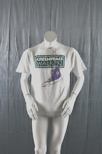 Vitnage Greepeace Shirt - Greenpeace Walk 1992 Shoe Graphic - Men's Large