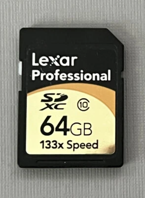 LEXAR Professional 64 GB SDXC Flash Memory Card LSD64GCRBNA133 - Image 1 of 3