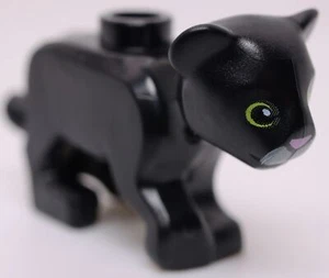 Lego Cat Large Baby Cub with Bright Pink Nose Light Bluish Gray Muzzle - Picture 1 of 3