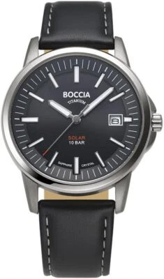 Титановые часы Boccia Classic Collection Solar 3643-02 черные - Изображение 1 из 2