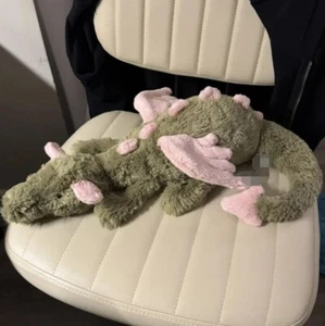 Giant Soft Snow Dragon Plush Toy Pink Green Dinosaur Stuffed Doll Gift UK STOCK - Picture 1 of 4