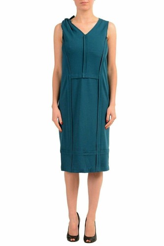 Abito tubino donna senza maniche verde lana Maison Margiela 1 US S IT 40