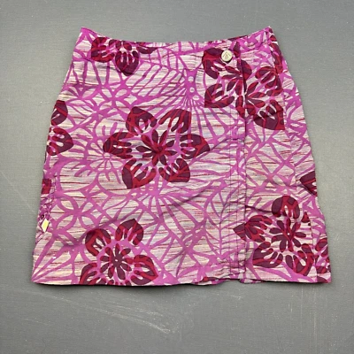 Falda Columbia Jóvenes Niñas 6X Rap Nylon Rosa Púrpura Estampado Floral Aire Libre Verano Foto 1 de 4