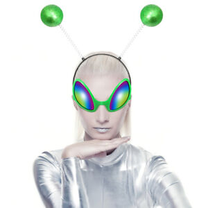 Alien Party Supplies Green Sunglasses Headband Martian Cosplay Halloween Favors
