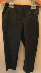 Crop capri chino pants By Talbots classic side zip Black & White Polka dot. 2 p - Picture 1 of 12