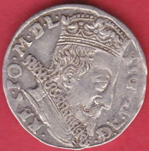 R* POLONIA LITUANIA 3 GROSCHEN 1597 VILNIUS SIGISMONDO III XF+ DETTAGLI #3557 - Foto 1 di 2