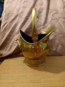 vintage brass helmet coal bucket - Picture 1 of 4
