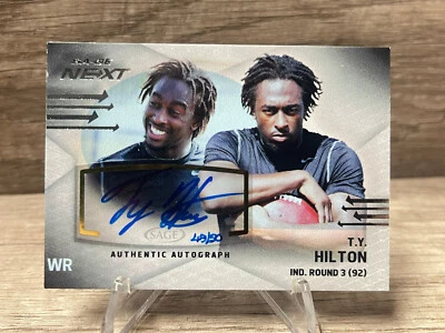 2012 SAGE Next /50 TY Hilton #SA-23 Rookie Auto RC Colts TC5146 - Image 1 of 2