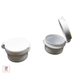 Cosmetic Hinge Jars Empty Plastic Beauty Sample Container 3 Ml White (50) 5004 - Picture 1 of 5