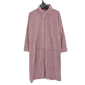 Stan Herman Zip Up Robe Women Size 2X Dimple Plush Minimalist Coastal Loungewear - Picture 1 of 11