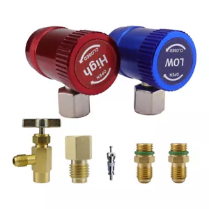 Kit adaptador de acoplador rápido ajustable para automóvil AC R1234yf conector alto bajo - Imagen 1 de 7